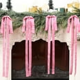 thumbnail image 4 of Velvet Christmas Swag Bow, Ongmies Large Velvet Christmas Bow – 23.5 X 15.5 Inch Rustic Bow for Christmas Tree Topper, Staircase Wreath & Outdoor Decor, Vintage Tree Topper Bows, 4 of 6