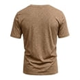 thumbnail image 4 of Qwertyu Men's T-Shirts Short Sleeve V Neck Shirts Summer Casual Classic Basic Tee Shirts Brown L, 4 of 5