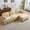 khaki, variant on 103.15" Modern L-Shaped Sectional Sofa with Removable Ruffled Pleated Skirt, Chenille Cloud Sofa with Ottoman & Flared Arms, 4-Seat Fabric Couch for Living Room & Bedroom,White