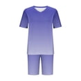 thumbnail image 5 of Cute Loungewear Sets for Women Womens Loungewear Two Piece Set Oversized V Neck Tunic Tops with Biker Shorts Soft Stretchy for Home, Sleepwear and Casual Daily Wear Purple 3XL, 5 of 5