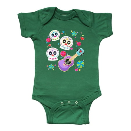 

Inktastic Day of the Dead Owl Sugar Skulls and Guitar Gift Baby Boy or Baby Girl Bodysuit