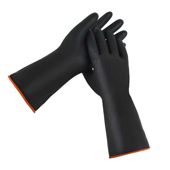 GJX Black Rubber Gloves Extra Large 22" Long Gloves Reusable Dishwashing Household Cleaning Work Heavy Duty Industrial Rubber Glove,Black Hand Protection Equipment