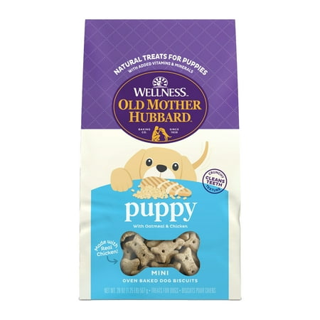 Wellness Old Mother Hubbard Puppy Dog Biscuits  Natural  Training Treats for Puppies  Oatmeal & Chicken Flavor  Mini Size  (20 Ounce Bag)