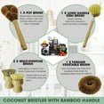 thumbnail image 5 of Cerem Bamboo Dish Brush Set, 5-Piece, Natural Coconut Bristles for Cleaning Pots, Pans, and Bottles, 5 of 7