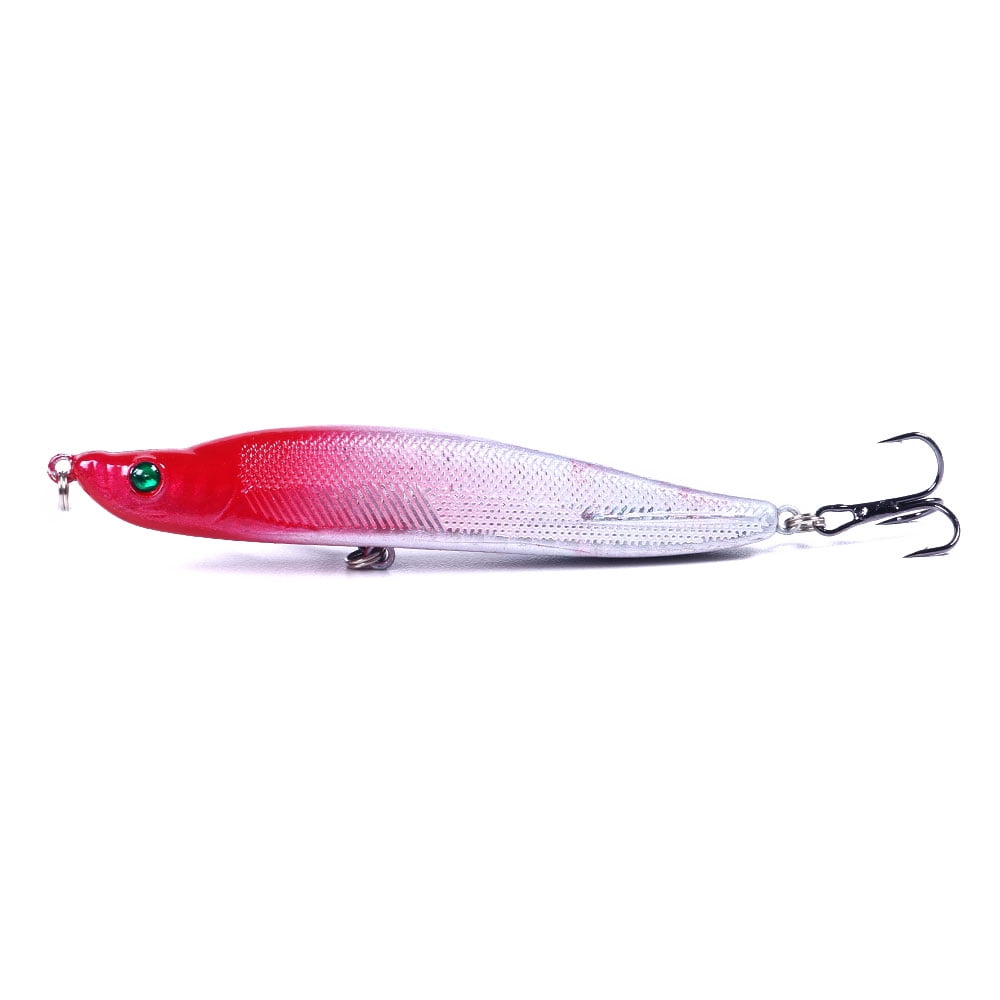 HENGJIA Fishing Lures for Bass Trout, Pencil Popper Fishing Lure for Bass Catfish Pike Perch,  Sinking Lifelike Swimming Lures Hard Bait for Freshwater Saltwater