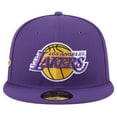 thumbnail image 2 of Men's New Era Purple Los Angeles Lakers Throwback Pennant 59FIFTY Fitted Hat, 2 of 6