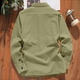 thumbnail image 5 of Jackets Men Cameland Men's Spring Solid Color Long Sleeve Shirt Jacket Button Closure Multi Pocket Army Green XL, 5 of 5