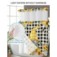 thumbnail image 4 of No Hook Cloth Fabric Shower Curtain with Snap in Liner, Gnomes Plaid Waterproof Shower Curtains Set with See Through Top Window, Yellow Sunflower Farmhouse Bee Black Check Bath Curtains 72"x72", 4 of 6