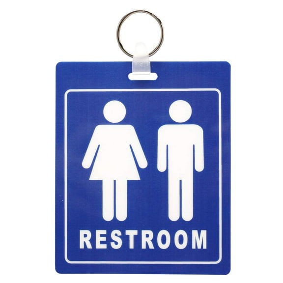 2 Pack - Unisex Restroom Pass Keychain - Flexible/Durable Bathroom Tag with Key Chain Ring - Heavy Duty Large Passes for Unisex & Family Restrooms w/Key Holder for Office/School by Specialist ID
