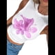 thumbnail image 3 of Top Corto Sin Mangas con Estampado Floral para Mujer, Moda de Verano, Corte Entallado, Acanalado M, 3 of 9