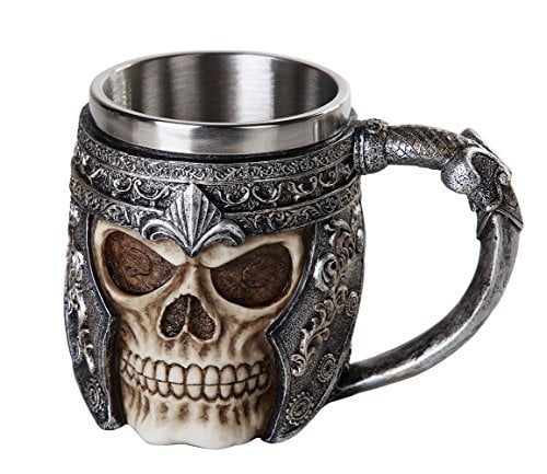 Viking Warrior Skull With Battle Helmet Beer Stein Tankard Cup Mug 13oz 