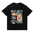 thumbnail image 2 of Womens Retro Born to Read Forced to Work Acotar Graphic Tees Funny Book Addic Pattern Tops for Daily Outfits Black,4XL, 2 of 6