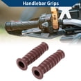 thumbnail image 2 of Unique Bargains 7/8" 22mm 15/16" 24mm Universal Motorcycle Hand Grip Cover Non Slip Rubber Handlebar End Grips for Motorcycle Scooter Bicycle ATV 1 Pair Brown, 2 of 7