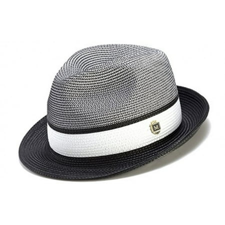 Route 66 Hot Rod - Montique Men's Braided Two Tone Pinch Fedora Hat H22