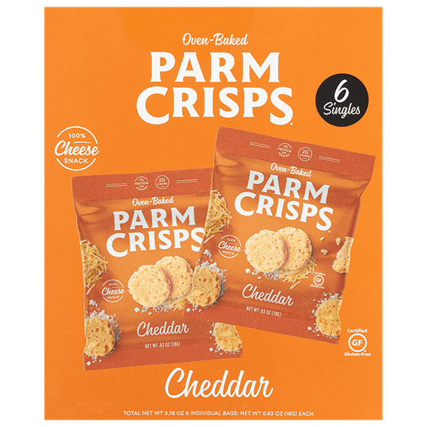 ParmCrisps Cheddar Real Cheese OvenBaked Parm Crisp Snack, 0.63 oz (6