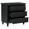 thumbnail image 6 of 3 Drawer Storage Nightstand, Wooden Bedside Table, Modern Minimalist Side Cabinet Accent Table for Living Room Bedroom, Black, 6 of 8