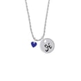 thumbnail image 2 of Delight Jewelry Acrylic 5/16" Royal Blue Heart Silvertone Script Initial Disc - H - Charm Necklace, 20"+3", 2 of 4