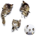 thumbnail image 3 of Wall Sticker 3D Cat Wall Decal Combination Toilet Sticker Waterproof Refrigerator Sticker Door Sticker, 3 of 4