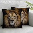 thumbnail image 3 of MLJA Lion Pillow Case Cool Brown Lion Black Background Throw Pillow Case Cushion Cover for Men Women Brown Black, 3 of 5
