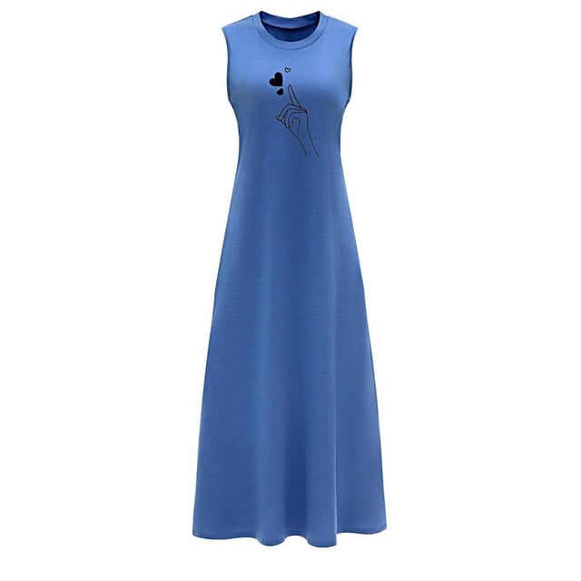 Vestido largo de verano para mujer, vestido largo sin mangas, elegante, de ajuste regular, para SG