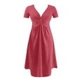 thumbnail image 3 of Women's Fashion Casual Short Sleeve V Neck Design Feeling Chest Knot Waist Dress Pregnancy Dresses for Women Business Casual Dresses Summer Dresses for Women Casual Maxi Summer Dress with Belt, 3 of 3