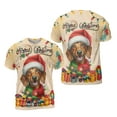 thumbnail image 3 of Merry Christmas Santa Dachshund Scarf Twinkling Lights Xmas Holiday All Over Print 3D Shirt Unisex Merch Wiener Dog Lover Gifts Idea - 00022, 3 of 6