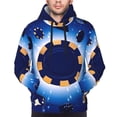 thumbnail image 4 of KLL Blue Casino Print Mens Hoodie Long Sleeve Casual Pullover Hooded Sweatshirt Fashion Drawstring Hoodies with Pocket-X-Large, 4 of 6