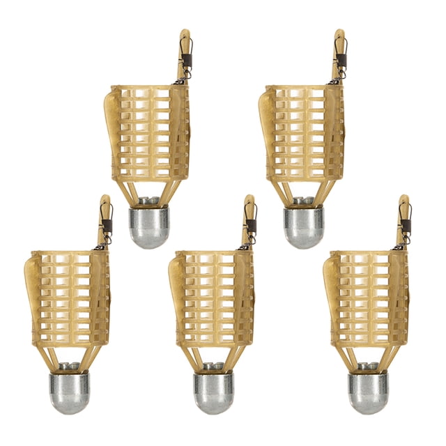 Alimentador de cesta de de pesca del cebo de del señuelo de del cebo del plástico 5X Sunnimix Jaula de cebo de pesca