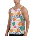 thumbnail image 2 of Easygdp Tropical Plants Men's Tank Top, Sleeveless Muscle T Shirts, Breathable, Quick-Dry, Loose for Gym, Running, Fitness - X-Large, 2 of 9