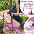 thumbnail image 4 of Colwelt Folding Garden Kneeler, Portable Garden Kneeler Seat Bench with Tool Pouch and Gloves, Garden Kneeler Stool with Rugged & Sturdy Steel Frame(Purple), 4 of 9