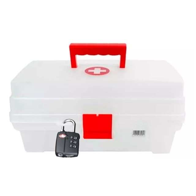 Caja Vanity Trasparente Botiquín Con Candado Combinación
