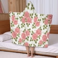 thumbnail image 5 of Pioneer Flower Floral Print Pattern Hooded Bath Towel，50"x30" for Ages 3 To 12 Kids, Quick Dry Lightweight Soft Microfiber Hood Beach Towel Cover Up for Kids, 5 of 7