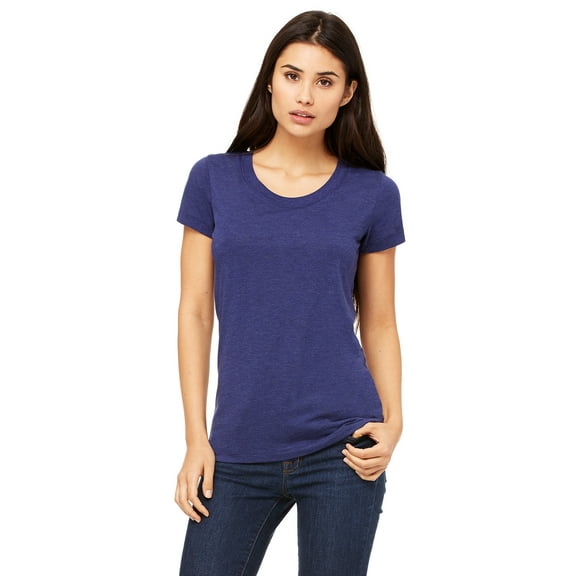 Women's Triblend S/S Tee , B8413 , Navy Triblend , Small