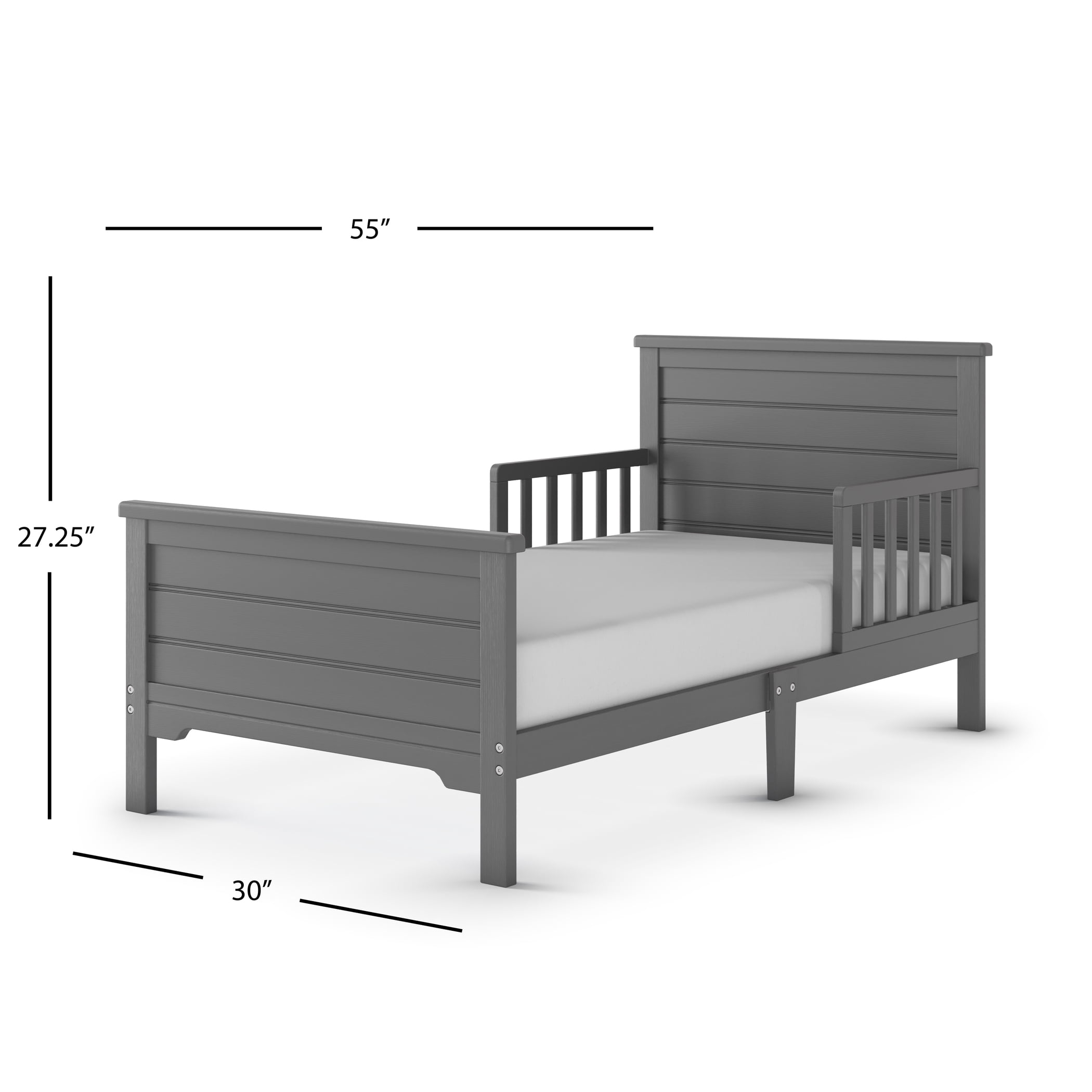 Child Craft Forever Eclectic Woodland Toddler Bed with Rails, Brushed Pebble