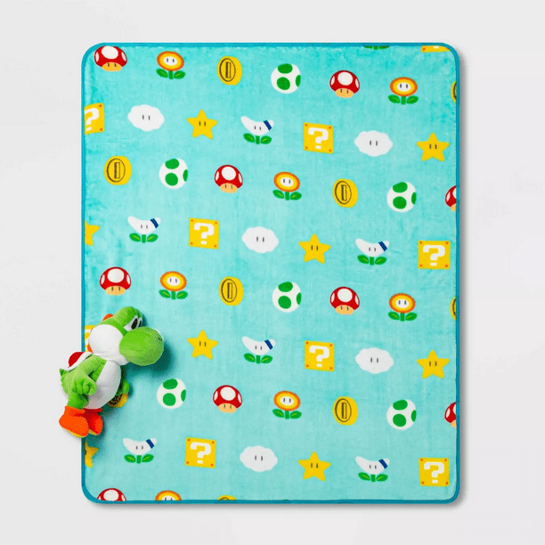Super Mario and Yoshi Pillow and Throw Set