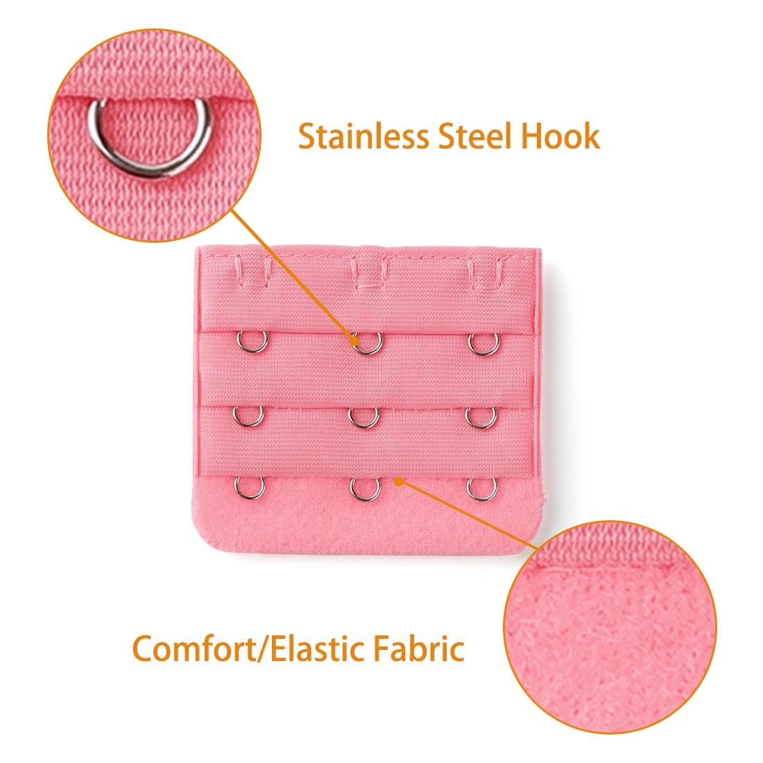 Unique Bargains Women's Bra Extender Strap Extension Buckle 3 Hooks 3 Rows