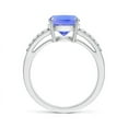 thumbnail image 2 of ANGARA Natural Cushion 2.6 ct Tanzanite Split Shank Ring with Diamonds in 14K White Gold for Women (Size-10x8mm) | December Birthstone, Anniversary, Jewelry Gift for Women | Natural Tanzanite Ring, 2 of 7