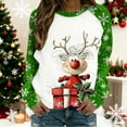 thumbnail image 4 of DailyTrove Womens Winter Christmas Reindeer Sweater - Long Sleeve Red Accent, Festive Casual Wear,Green,M, 4 of 6