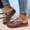 Brown, variant on Hoshose New Summer Slide Slipper for Women Wide Width Closed Toe Breathable Outdoor Slip on Slippers Soft Soled