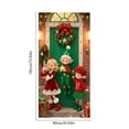 thumbnail image 3 of Christmas Door Curtain - 72.83x35.43in Fabric Hanging Decoration with Elf & Photo Themes, Perfect for Outdoor/Indoor Christmas Day Parties & Background Decor, 185x90cm, A, 3 of 7