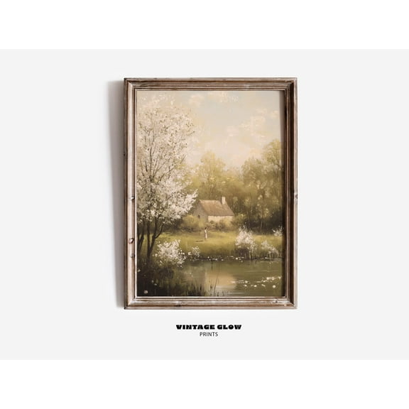 369 Prints vintage Spring Landscape Prints | Rustic Farmhouse Wall Art | French Country Home Decor | Summer Countryside Artwork |, Poster Only