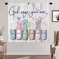 thumbnail image 3 of Farmhouse Floral Inspirational Bible Curtains, Flower Window Curtains 42x63 Inch for Bedroom Living Room Decor, Mason Jar Christian Drapes Treatment Draperies Fabric Rod Pocket (2 Panels, 3 of 6