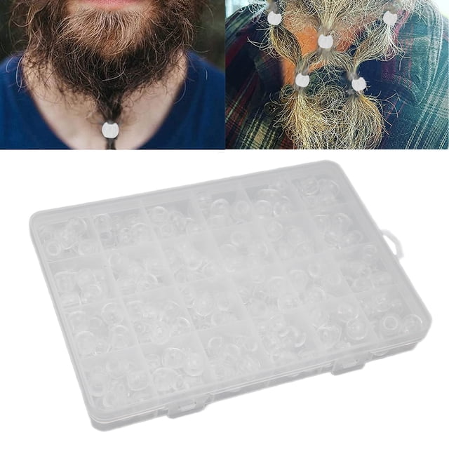 Cuentas De Barba Vikinga, Cuentas De Pelo Transparentes Unisex, Estilo Complemento, Decoración Del Cabello Para Coletas Para Trenzas Para Juegos De Roles