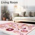 thumbnail image 2 of ODIKA 8'x10' Machine Washable Non-Slip Area Rug, Sweet Capybara Bakery Theme Indoor Dessert Shop Illustration Style High Traffic Rug with Pad, Pink, 723176, 2 of 8