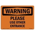 thumbnail image 1 of SignMission OS-WS-A-1824-L-12329 18 x 24 in. OSHA Warning Sign - Please Use Other Entrance, 1 of 1