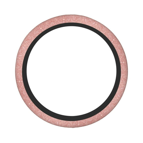 Picia Rose Gold Pink Glitter Car Steering Wheel Cover, Non-Slip, Breathable, Universal 15 inch
