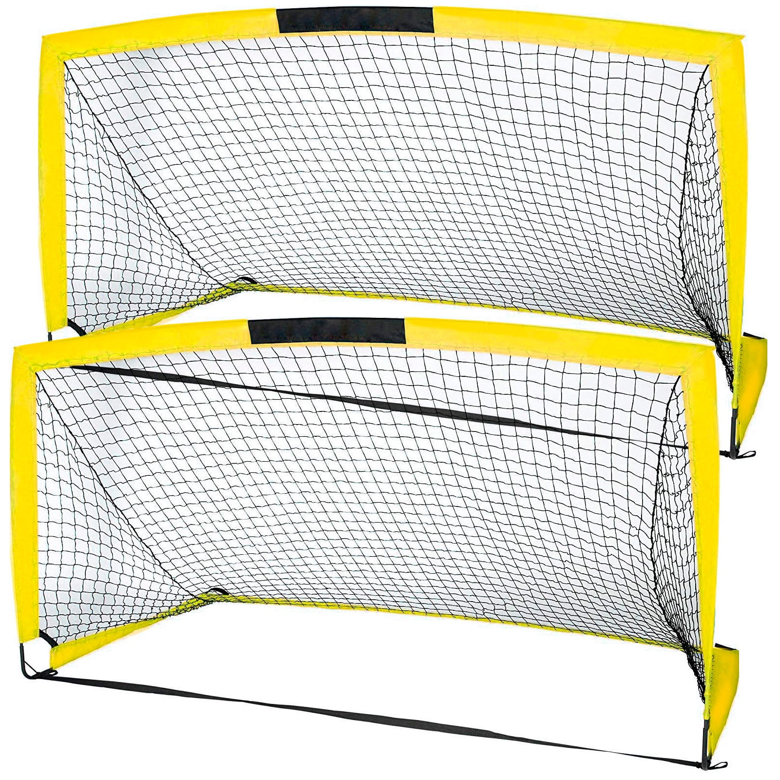INTEY 6'x4' Soccer Goals, Set of 2 Foldable Soccer Nets for Backyard