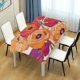 thumbnail image 4 of Yayeee Tablecloths 54" x 72" Rectangle Wrinkle Resistant Party Table Cover, Orange Hand Drawn Floral, 4 of 8