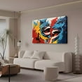 thumbnail image 3 of Abstract Artwork Features Two Vibrantly Colored Exaggerated Open Mouth With Sharp Teeth Poster Decorative Painting Canvas Wall Art Living Room Posters Bedroom Painting,Frame-style,24x36inch(60x90cm), 3 of 8