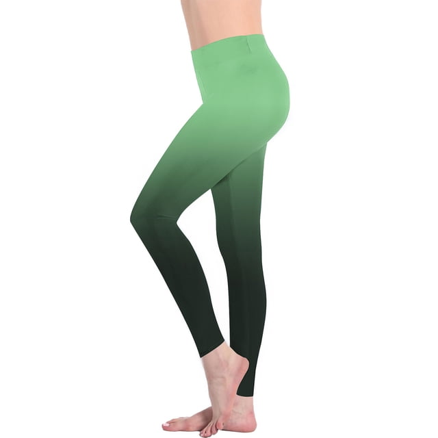 TIMIFIS Plus Size Yoga Pants for Women Workout Leggings for Women Tummys Control High Waisted Yoga Pants Gradient Color Athletic Running Cycling Tights - Spring/Summer
